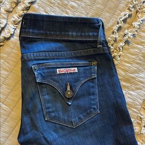 Hudson Dark Blue Signature Double Button Cropped Jeans Size25